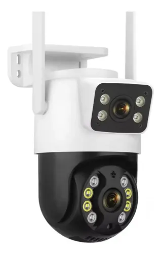 Camera Segurança A31 App Icsee Prova D'agua Lente Dupla 6mp Cor Branco/preto