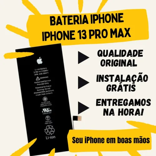 Bateria iPhone 13 PROMAX sem Mensagem