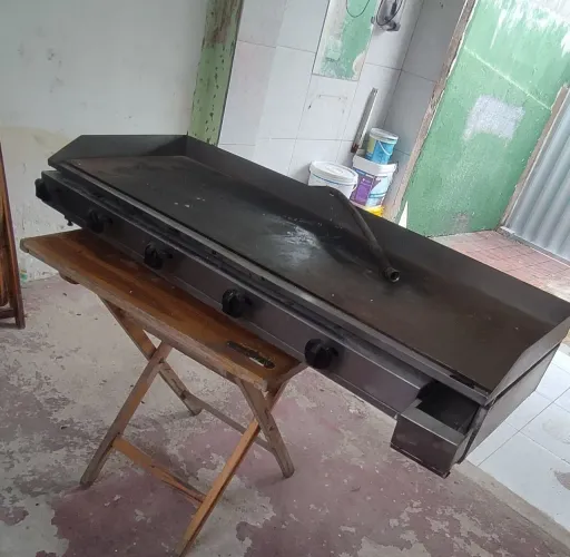 Chapa bifeira industrial profissional 1 com mangueira em aço e registro profissional 