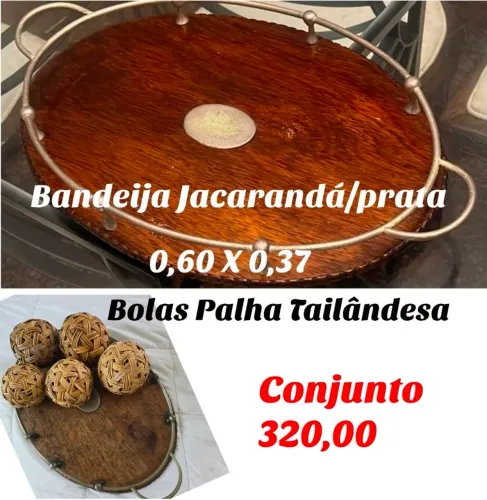 Bandeija Madeira e Prata