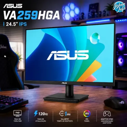 Monitor Gamer Asus 24.5" Full HD 120Hz 1ms IPS Adaptive-Sync HDMI VGA Som Integrado