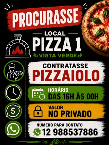 Contrata-se pizzaiolo para nossa equipe pizza 1 vista verde 