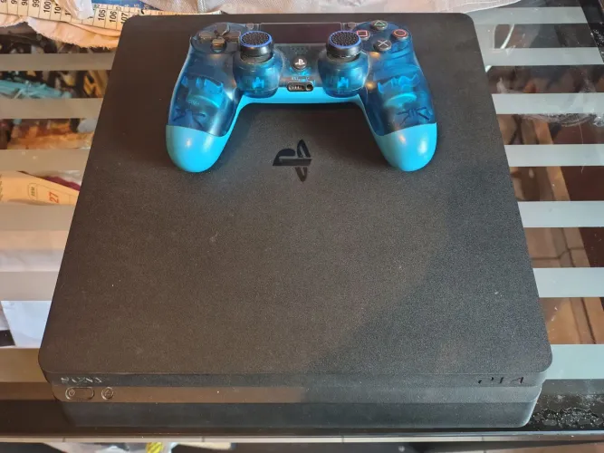 Ps4 Slim 500gb + 1 controle (preto ou azul) original + cabos originais