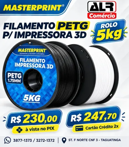 FILAMENTO 3D PETG ROLO 5KG - MASTERPRINT 
