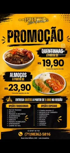 Fornecemos quentinhas