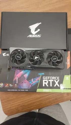  Placa de vídeo AORUS RTX 3060Ti 8GB com caixa