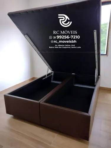 Cama box completa Baú De casal 1.38x1.88 Bipartido Blindado com Pistão a Gás | Garantia In