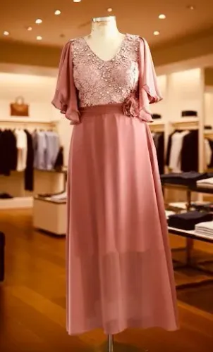 Vestido Terracota 42. Altura ~1,50m. Manga fluida e pedraria. Impecável, usado só 1x