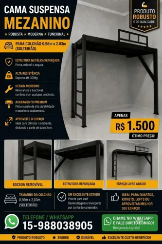 Baixou o preço!!! Cama suspensa mezanino