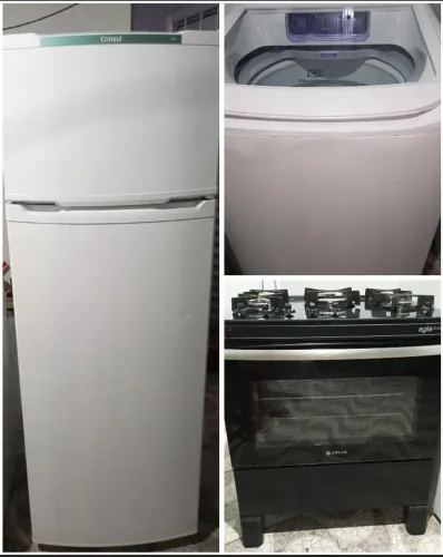 Geladeira/Máquina/Fogão/Registro e Mangueira de Gás.