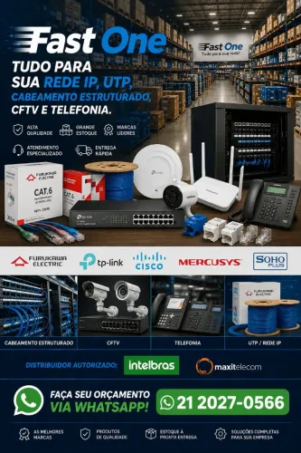 Equipamentos de rede e cabeamento estruturado.