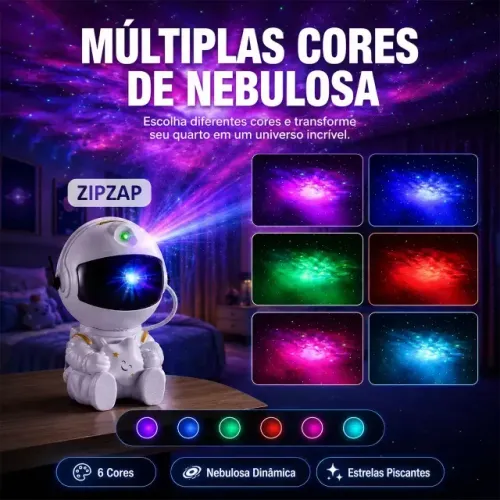 Mini Projetor Galáxia Astronauta Led Luminária Noturna