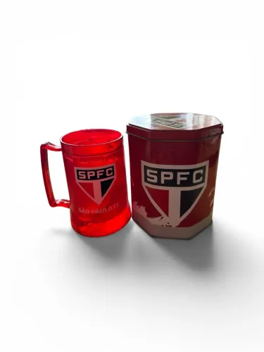 Caneca gel + lata São Paulo futebol club