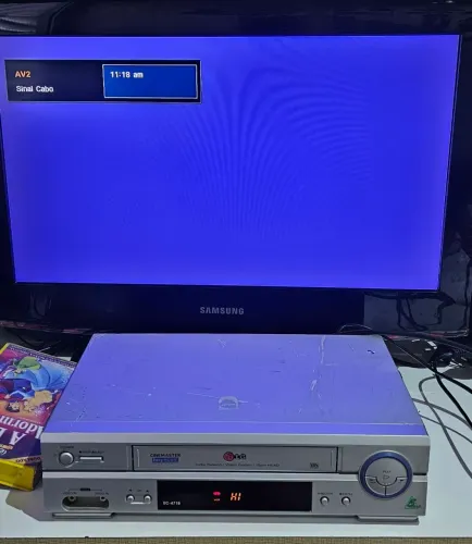 Videocassete LG EC-471B VHS + Cabo RCA + Fita Disney (Para Manutenção / Conserto)