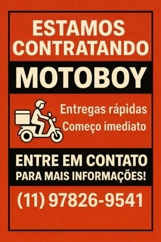 Motoboy fixo / free-lance