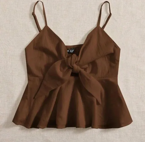 Blusa feminina casual fashion marrom + mimo