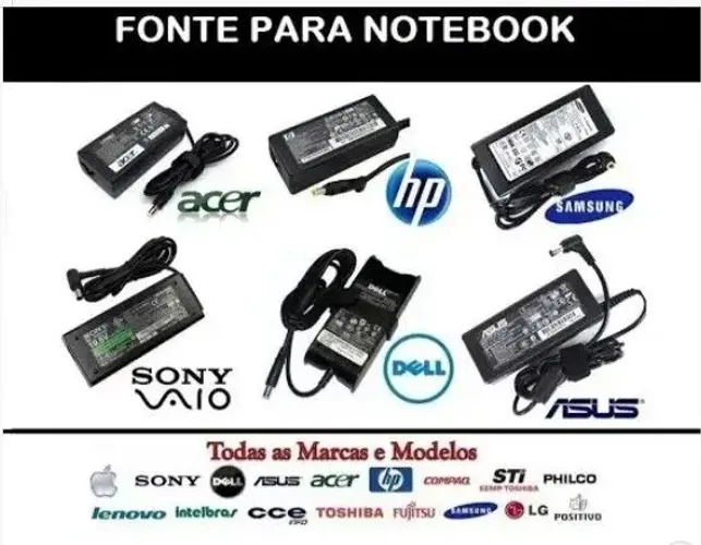 Carregador para notebook dell lenovo Samsung acer hp asus positivo