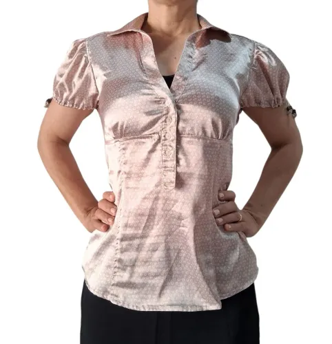 Camisa de Cetim Rosa Zara Woman