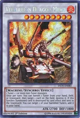 Yugioh!!! Vermillion Dragon Mech NOV-PT081 Secret Rare