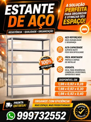Estante de aço 6 bandejas varios tamanhos entrega imediata