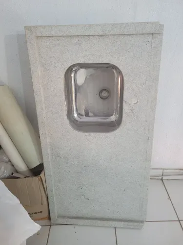 Pia cozinha pedra granito Branco Siena 1,20x60