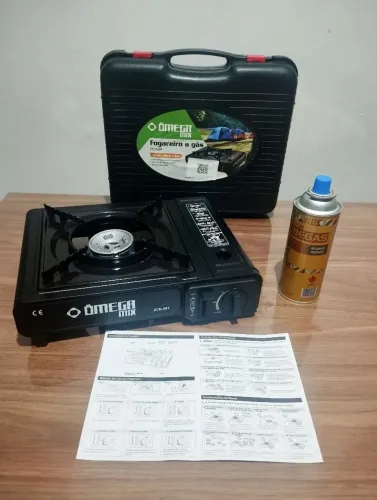 FOGÃO PORTÁTIL + GÁS INCLUSO - KIT PRAIA / CAMPING / PESCA