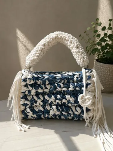 Bolsa jeans e fio de malha?