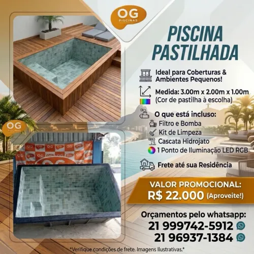 Piscina de fibra Pastilhada