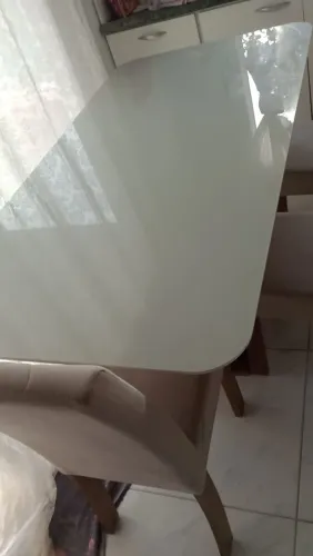 Mesa tampo de vidro 