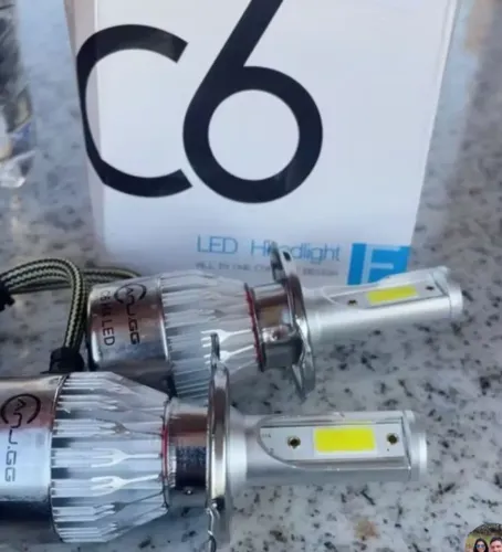 Par de Lâmpadas de LED C6 Super Branca para Faróis e milha 