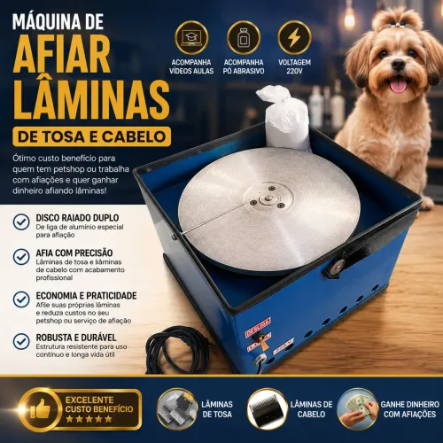 Máquina de Afiar Lâminas de Tosa e Cabelo 