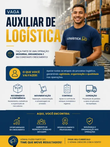 Vaga| Auxiliar de Logística - CAJAMAR E REGIÃO
