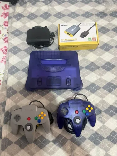 Nintendo 64 Sabores Uva + 2 Controles + Cabo Bitfunx HDMI + Fonte - Seminovo