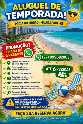 Promoção Outono/Inverno!! Temporada na Praia do Morro - Guarapari ES