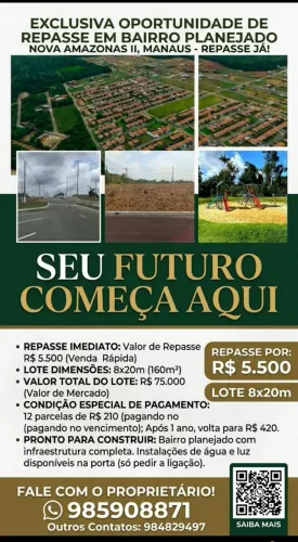 Repasse de lote R$ 5.500 aceito proposta
