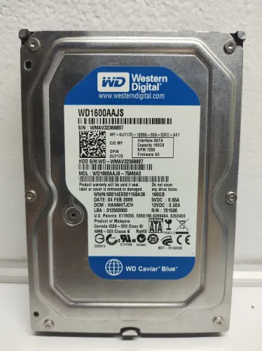 HD Western Digital Caviar Blue WD1600AAJS 160GB SATA 7200RPM Testado 100% Sem Erros SMART