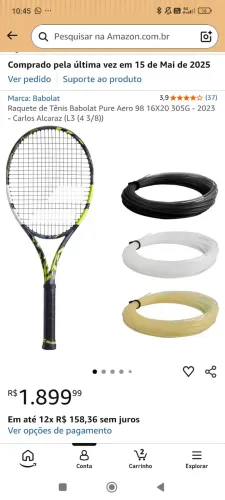 Babolat Pure Aero 98 2023 - L3 (4 3/8) - Usada/ boas condições