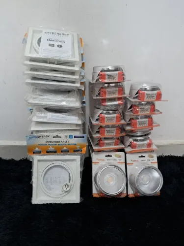 Kit 19 Spot Embutido AR111 Iluminação Recuado Foco orientável c/Lampada AR111 COB 3.000kBV