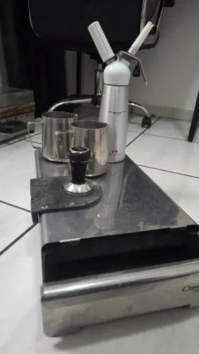 Kit Barista / Cafeteria Profissional Astoria Sifão + 2 Pitchers + Tamper + Gaveta de Borra