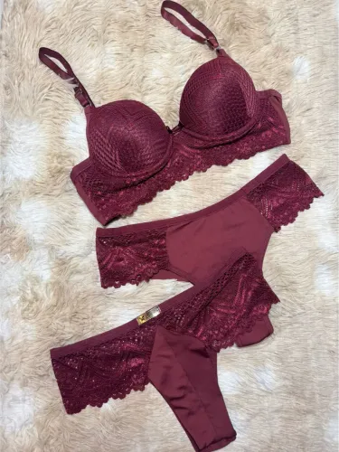 Lingerie fio duplo com renda 