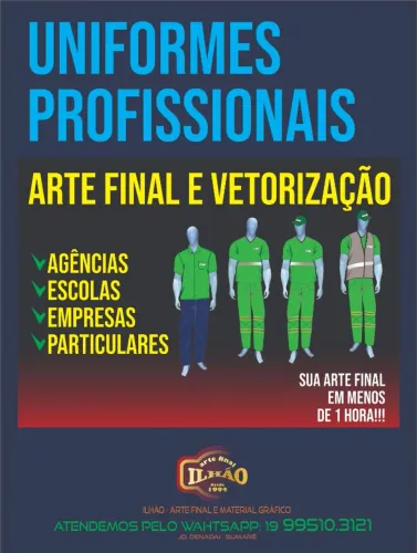 ARTE FINAL E VETORIZAÇÃO PARA UNIFORMES PROFISSIONAIS