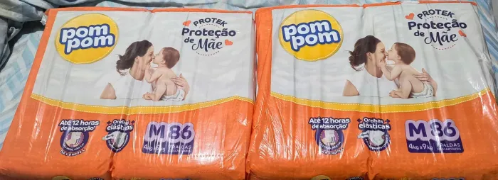 Fraldas pom pom protek M - 172 unidades