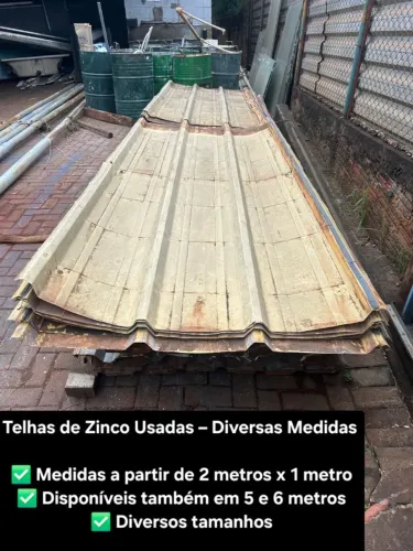 Telhas de Zinco Usadas - Diversas Medidas