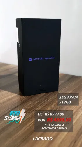 [LACRADO + NF] Motorola Signature 24GB 512GB 6.8", o TOP (Aceito Cartão)