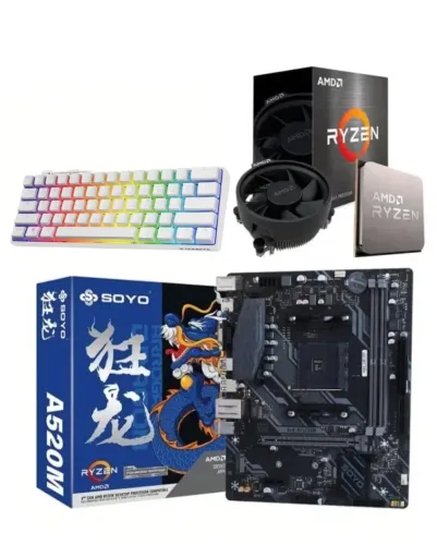 Kit Ryzen 5500 + placa mãe Soyo a520m + teclado mecânico + outros