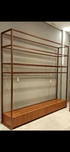 Para loja ou closet arara zarada Metalon com gavetas em madeira pura.