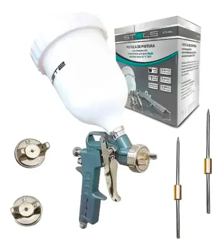 Pistola Pulverizador de Pintura Stels - com 3 bicos - Pronta Entrega