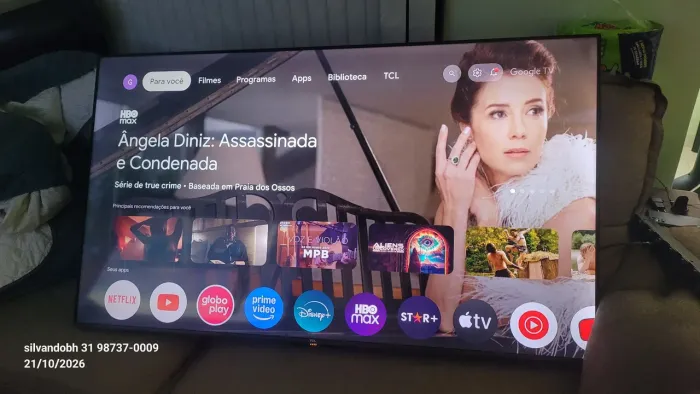 Tv smart 75 pol TCL Semp. Led 4K. Troca por celular Samsung s23 ultra ou s24 ultra