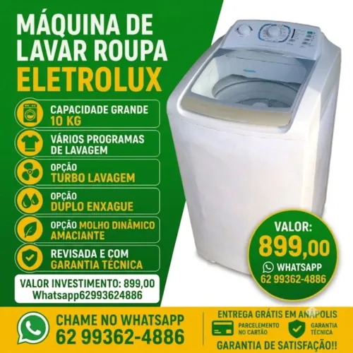 Máquina de lavar Eletrolux Grande Garantia Revisada Entrega Grátis em Anápolis