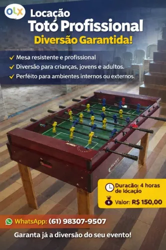 Locação Toto profissional- Diversão Garantida